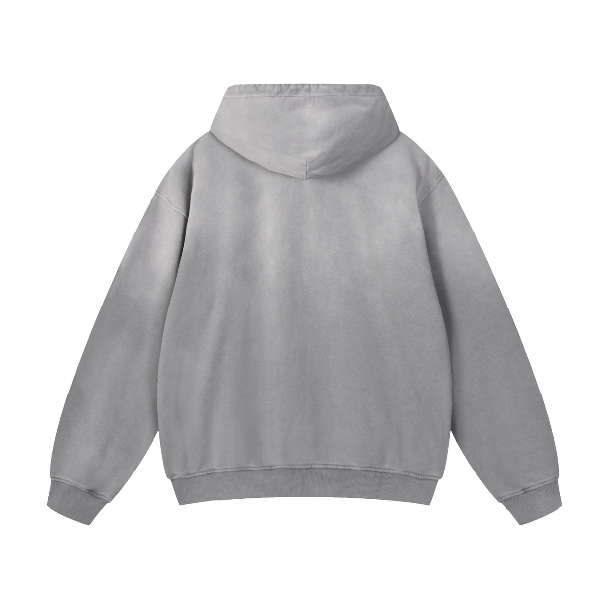 Starboy Essential gray sun-dyed hoodie back view on white background